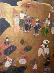 La Llegada de los Portugueses a Japón, (detalle)